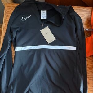 Nike Women's Black and White quarter zip
